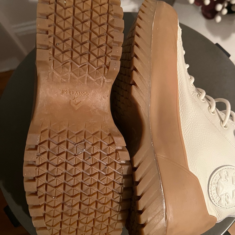 Converse Women's Cream and Tan High-Top Sneakers - Picture 10 of 10